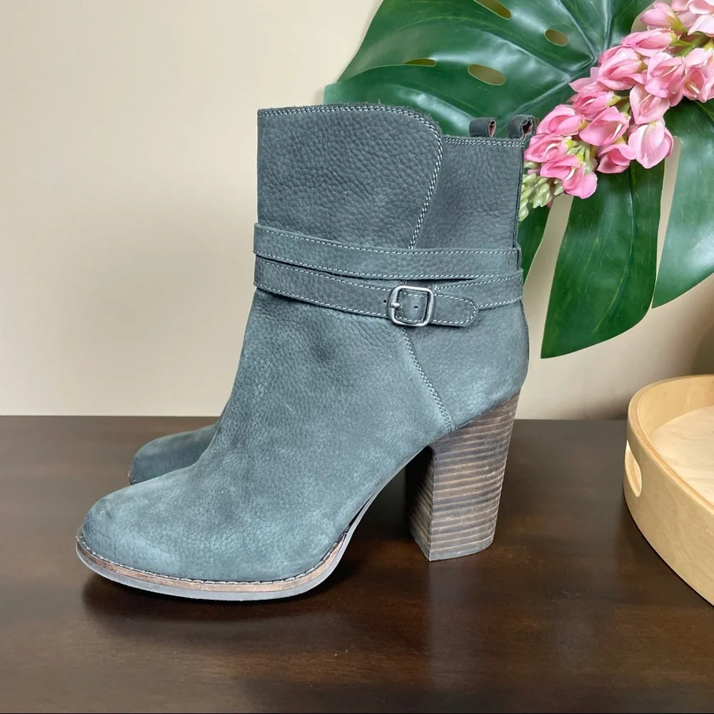 Lucky Brand Latonya stacked heel boots in storm gray Sz 9M - Picture 6 of 12